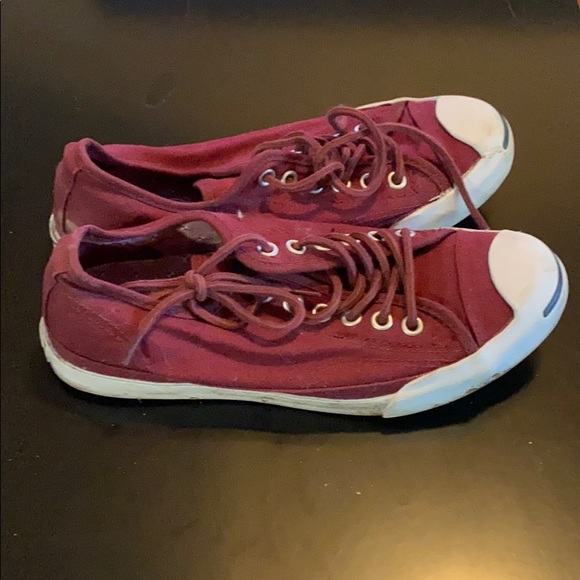 Converse Jack Purcells Size 6.5 Maroon Shoes - Picture 3 of 4